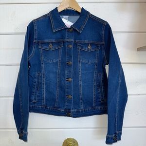 Dark blue denim crop Jean jacket